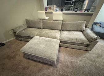 Large Sectional Sofa with Ottoman