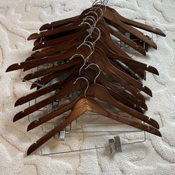 20 Solid Wooden Hangers with Clips