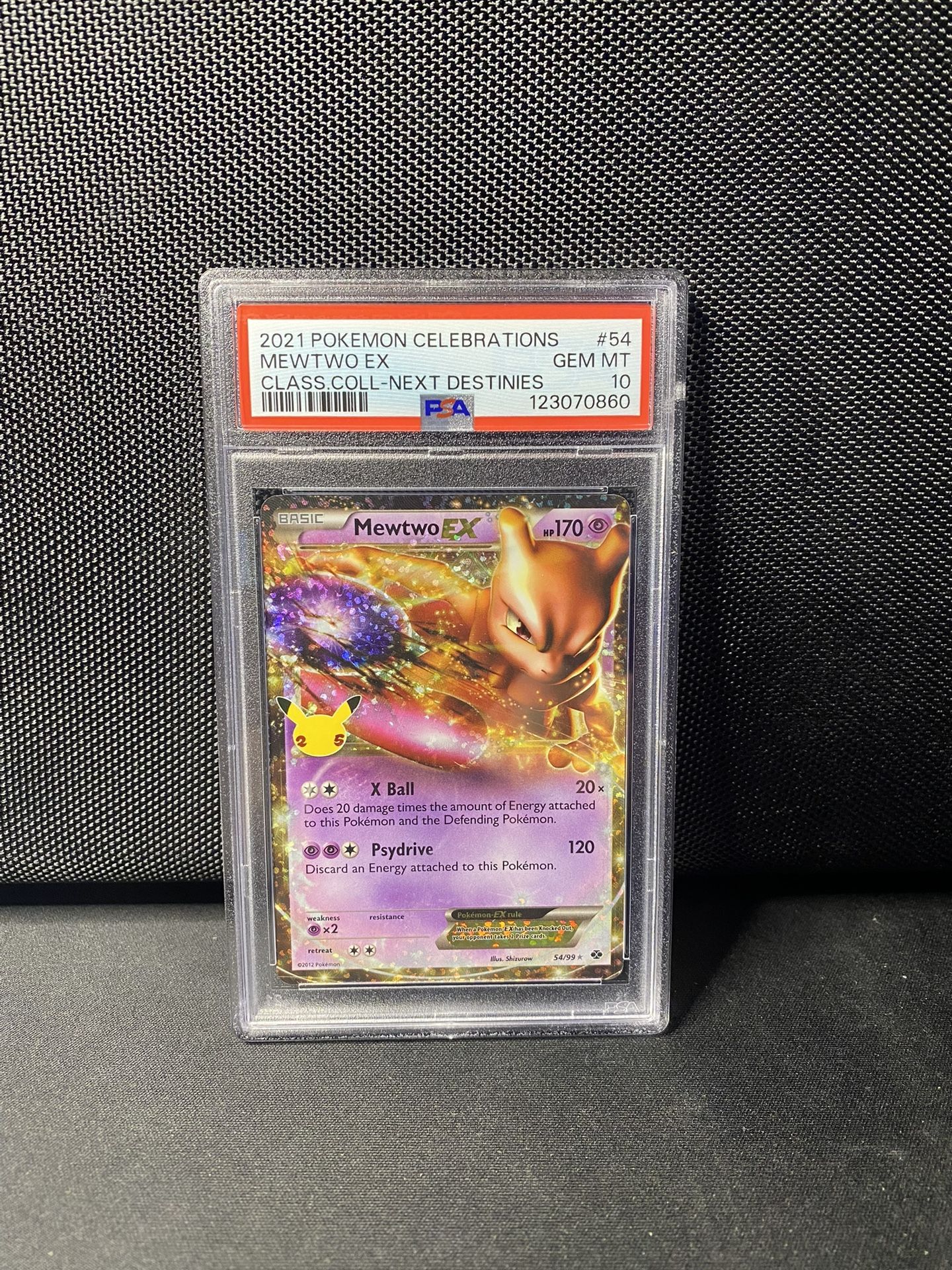 Mewtwo EX PSA 10 GEM MINT Celebrations: Classic Collection 54/99 Holo Ultra Rare