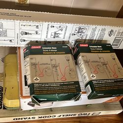 Two Stoves/Two Shelf Cook Stand/Two Propane Hoses/ Propane Tree