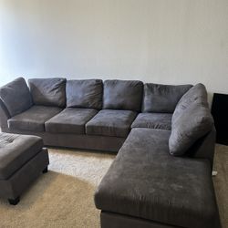 L-shaped Couch with Ottoman