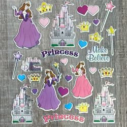 New Princess Sparkle Foil Scrapbook Stickers