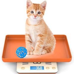 Pet Scale for Newborn Puppy and Kitten, Pet Scale with Detachable Tray for Dog Whelping Nursing, Weigh Pets Baby in Grams, 33lbs (±1 Gram) (Orange)