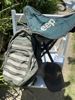 Camping GEAR 4 Item Chair+Bag Pack+Hat+Blan