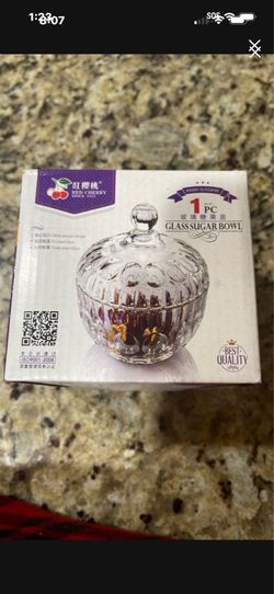Glass sugar bowl
