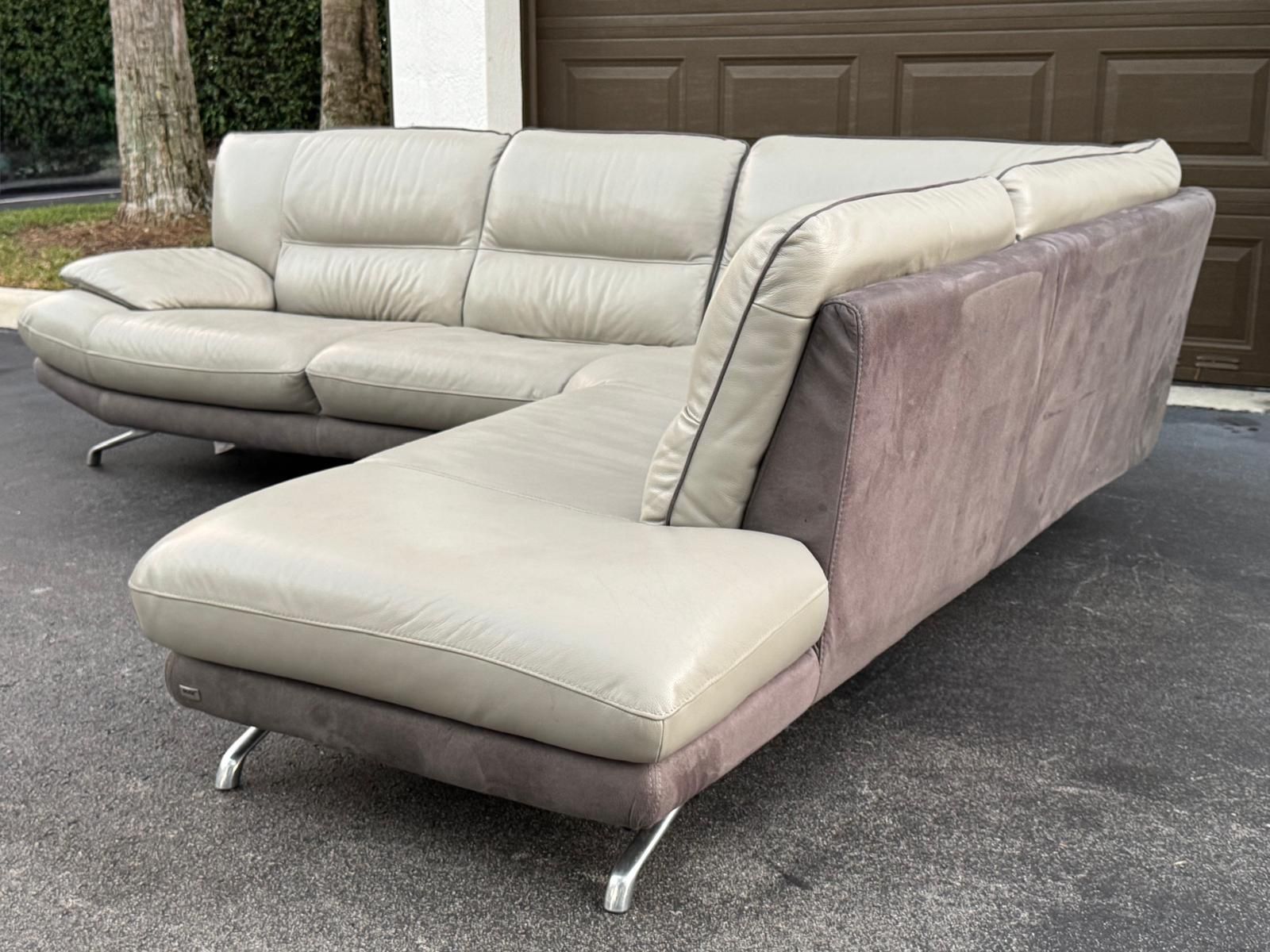 Couch/Sofa Sectional - Gray - Leather - Delivery Available 🚛