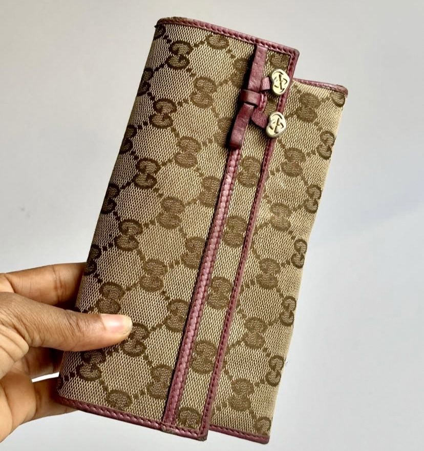 Preloved Gucci bro purple Monogram Wallet