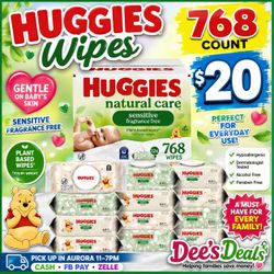 768 Count Huggies Wipes $20