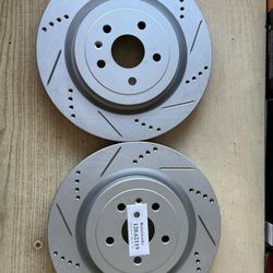 Cadillac CTS-V 09-15 Rear Geomet Drill Slot Rotors Ceramic Pads 