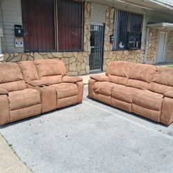 Brown Reclining Couches! Delivery Available!