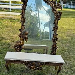 Enter  Table an Mirror  Antique 