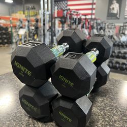 Rubber Hex Dumbbells - Pair Of 8lb And Pair Of 12lb - Both For $39 - Much More In Stock In Our Store!