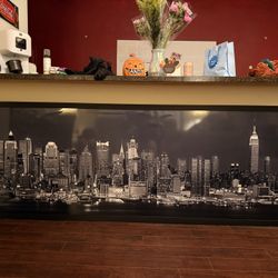 LARGE Wall Hanging Framed print of NYC skyline