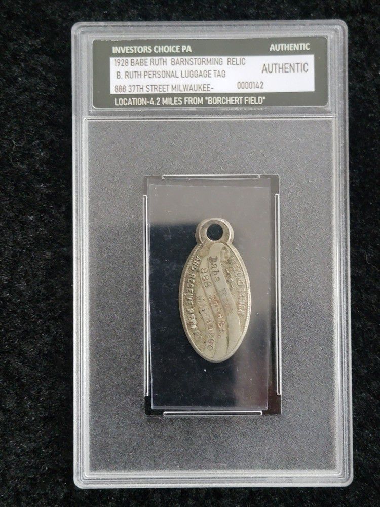 1920s Babe Ruth Personally Owned Baseball Equipment Tag 