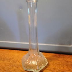 Vintage Clear Glass Single Stem Bud Vase