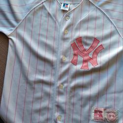 GIRLS NEW YORK YANKEES JERSEY PINK PINSTRIPES 