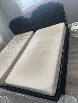 Bed with mattress