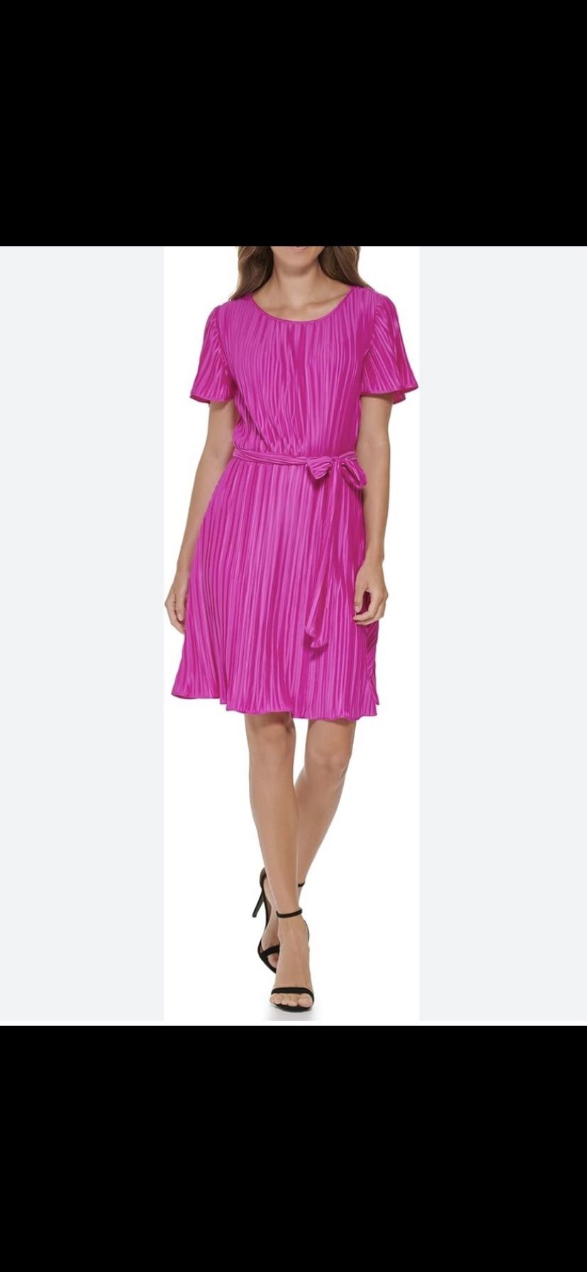 Brand New Woman’s DKNy Pink Jersey Pleated Cocktail Dress Up For Sale