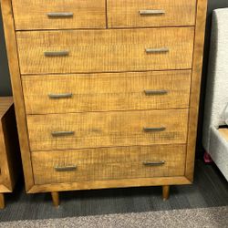 Abbyson Retro Mid Century 6 Drawer Wood Chest