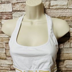 Versace White Greca border Bralette sz 3 Large NWT