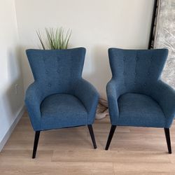 Two Blue Accent Chairs 