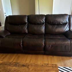 Fake Leather Reclining Sofa