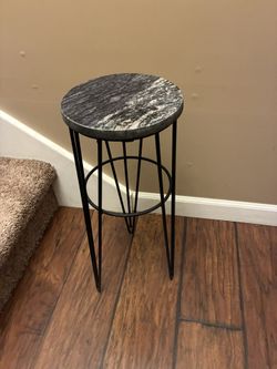 Granite Plant Stand W/ Metal Legs.