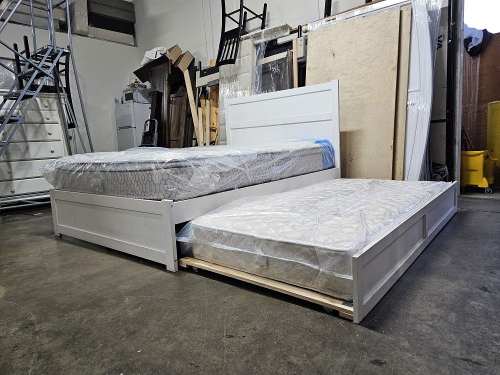 Queen Over Twin Trundle Bed And Mattress 