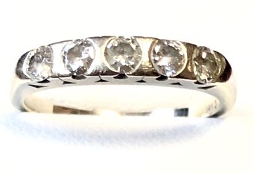Diamond Band 14K White Gold 2.2G Size 6 $999
