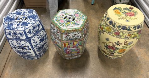 Ceramic stool, side table, plant stand.