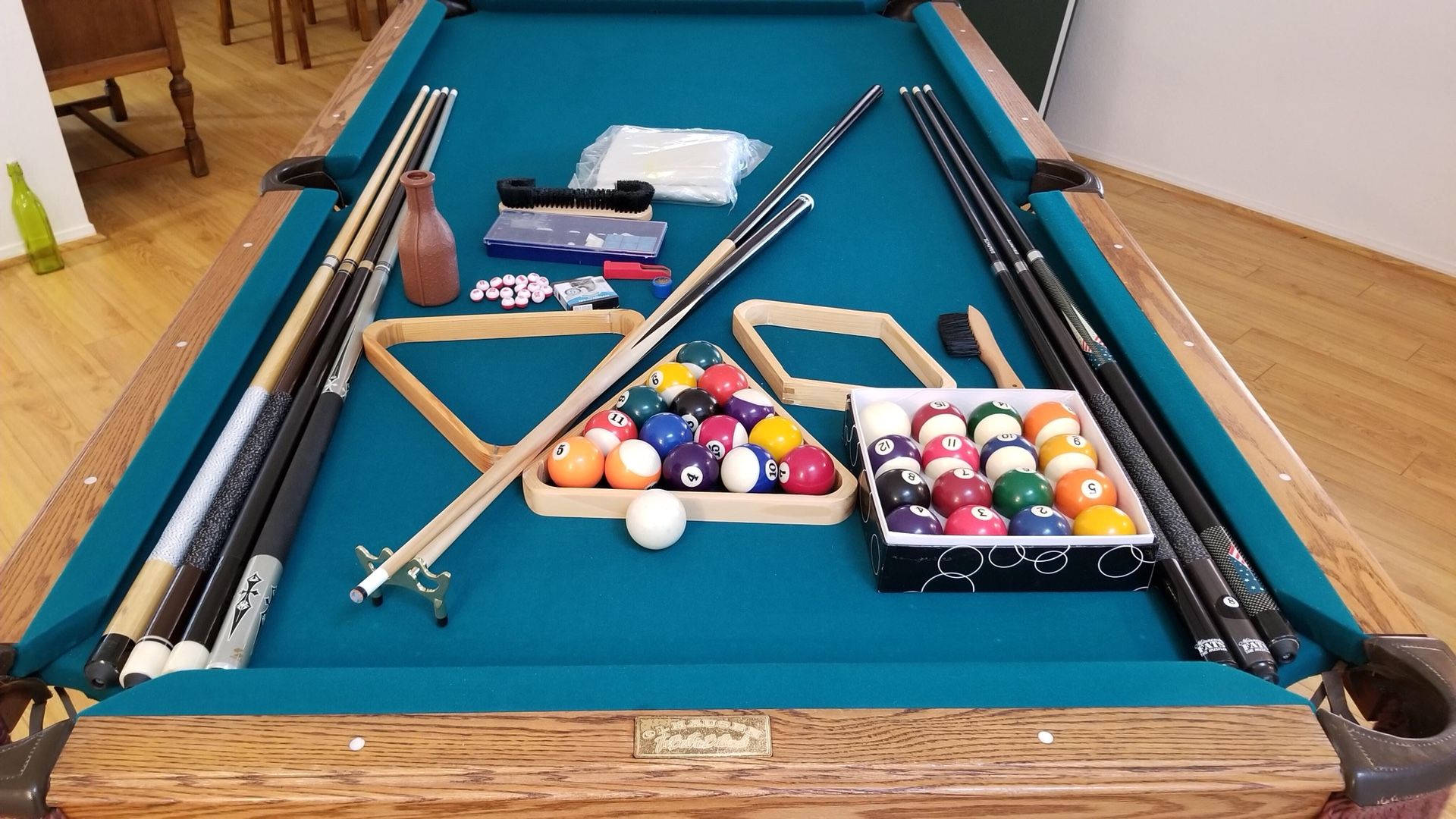Olhausen 7’ Drake II Pool Table & Ping Pong Table Top with Accessories