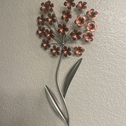 Pink And Silver Flower Wall Decoration 