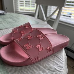 pink gucci slides size 7 womens