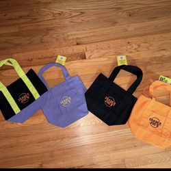 Limited Trader Joe's Mini Halloween Canvas Tote Bag Set Of 4 