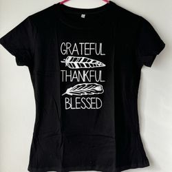 Grateful Thankful Blessed Shirt, Medium 