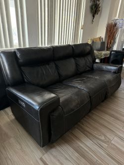 Seat Of Two Leather Sofa, Love Seat. Electric