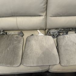 Beautiful Gray chair Seat cushions Velvet Silk Tie Set Of 3 