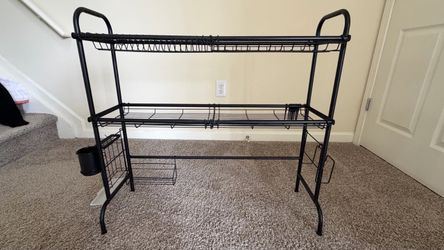Black Over-the-Sink Dish Drying Rack
