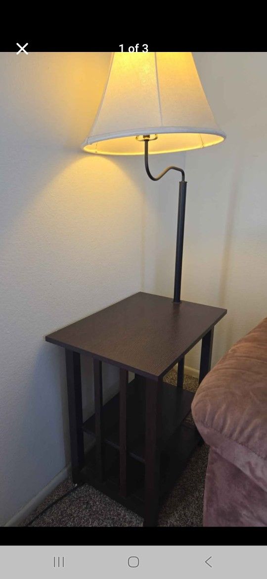 End Table With Built In Lamp