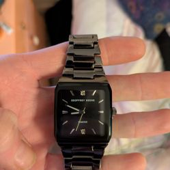 Geoffrey Beene Stainless Steel Back Diamond Watch New