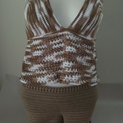 ***NEW*** LisaG7 CROCHETED CROP TOP & SHORTS SET CT150