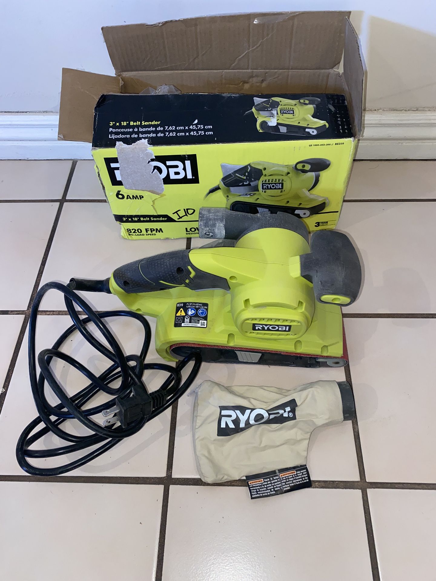 Ryobi 3x8” Belt Sander