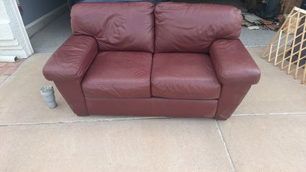 Leather love seat