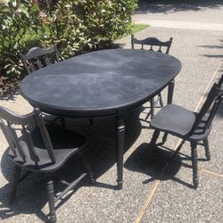 Matte Black Dining Rooms Table With 4 Chairs  $50