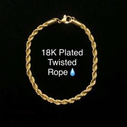 18k Gold Plated Twist Rope Chain