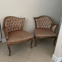 Set Of Antique Chairs Recently Recovered Good Condition