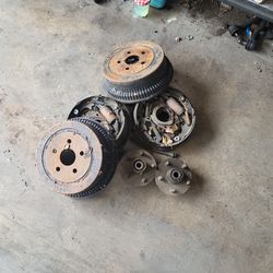 1966 Ford Mustang Front Brake Drums ,hubs, And Brake Plates 