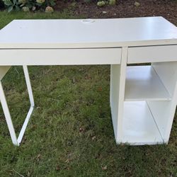 White IKEA Two Drawer Desk