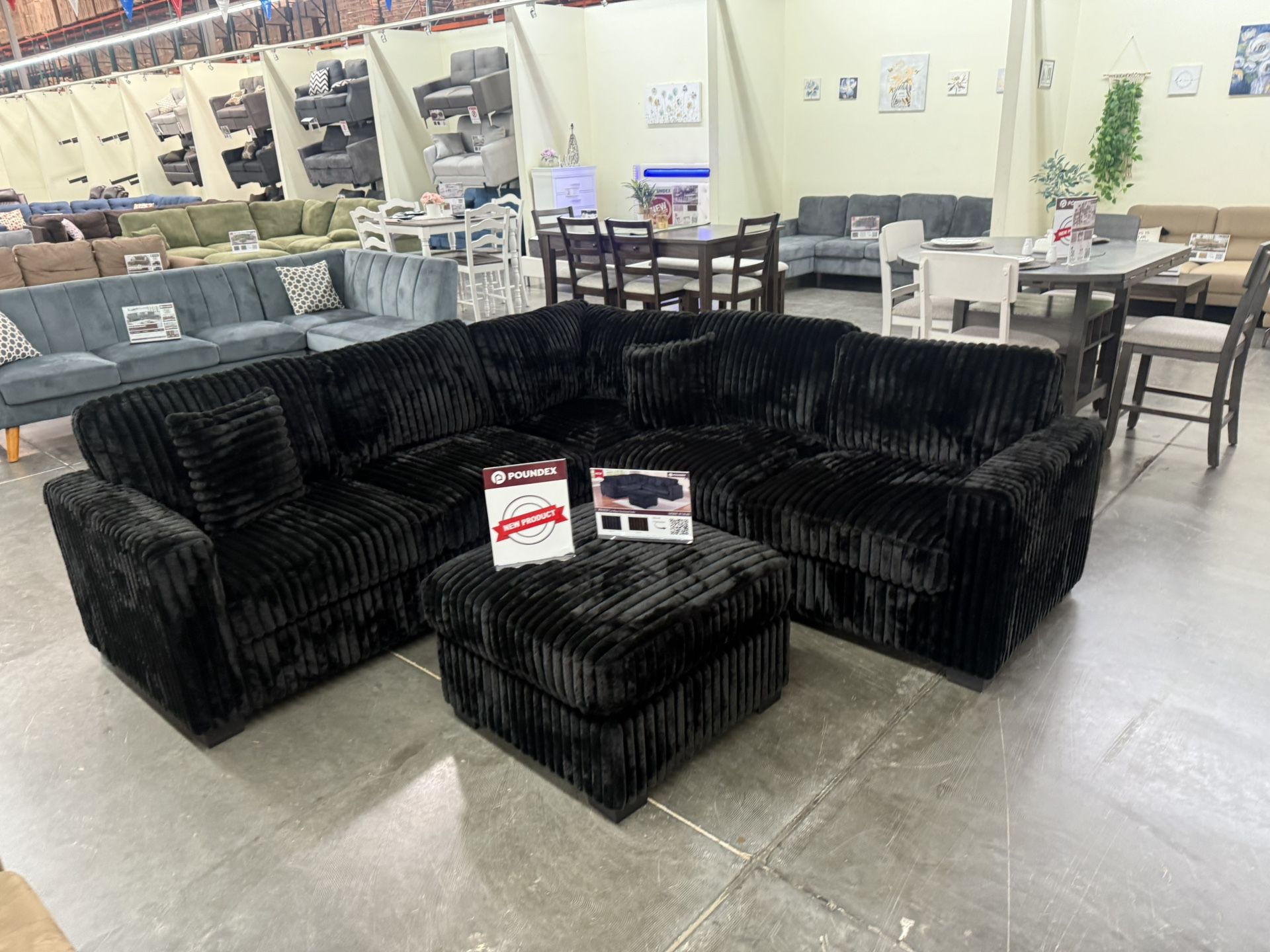 New Black Sectional