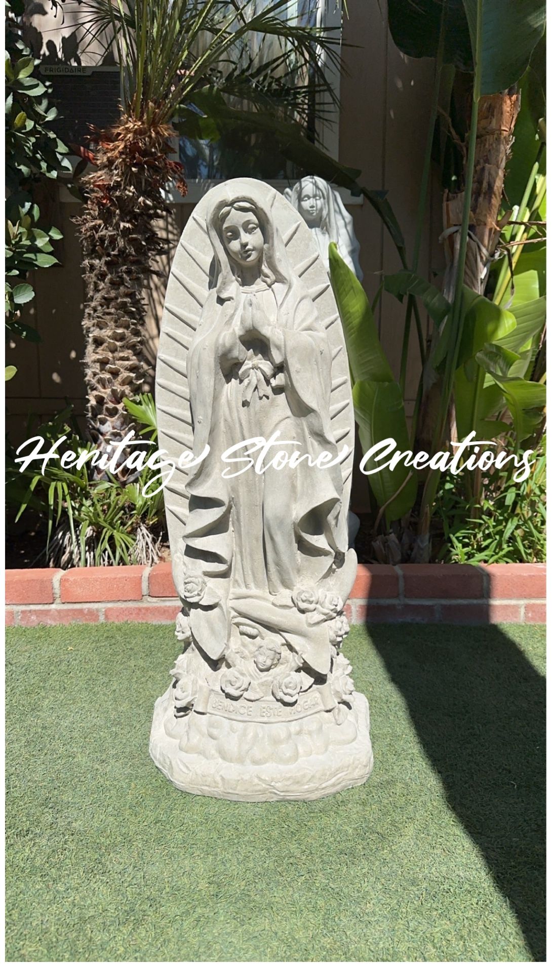 Virgen De Guadalupe Concrete Statue